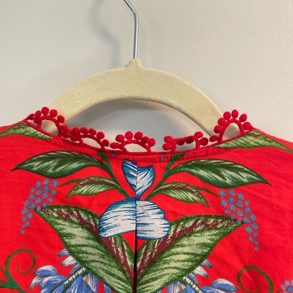 NWT FARM Rio Red Sweet Bloom Bouquet Organic Cotton Romper Size Med 100% Cotton - Picture 8 of 9